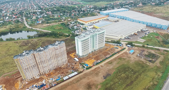 Вид сверху на 1-й и 2-й корпус в Мкр Город Счастья Квартирный контроль