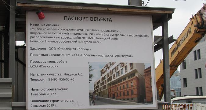 ЖК NV 9 ARTKVARTAL (НВ 9 АРТКВАРТАЛ), паспорт объекта - вид с Большого Николоворобинского переулока Квартирный контроль