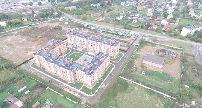 Вид сверху на корпуса 5 и 6 в ЖК Квартал Гальчино Квартирный контроль