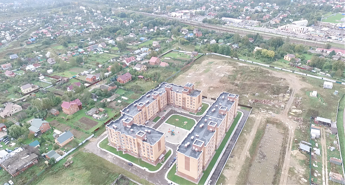 Вид сверху на корпуса 5 и 6 в ЖК Квартал Гальчино Квартирный контроль