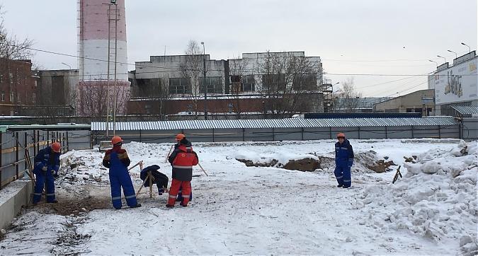 ЖК Дом на Сходненской - вид на строительную площадку с улицы Фабрициуса Квартирный контроль