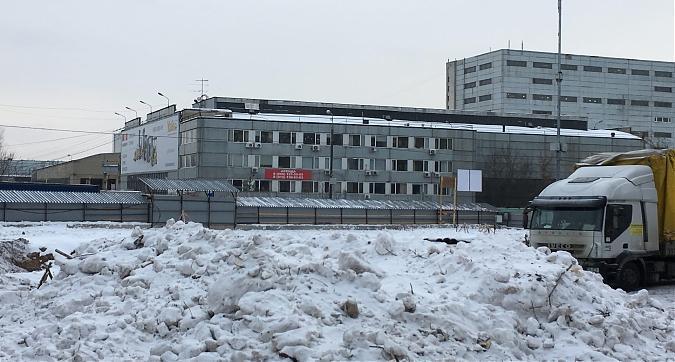 ЖК Дом на Сходненской - вид на строительную площадку с улицы Фабрициуса Квартирный контроль