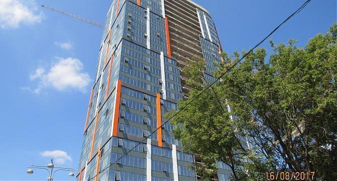 ЖК Мосфильмовская (Штаб-Квартира на Мосфильмовской), облицовочные работы - вид с Мосфильмовской улицы, фото 4 Квартирный контроль