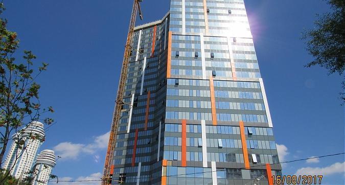 ЖК Мосфильмовская (Штаб-Квартира на Мосфильмовской), облицовочные работы - вид с Мосфильмовской улицы, фото 7 Квартирный контроль