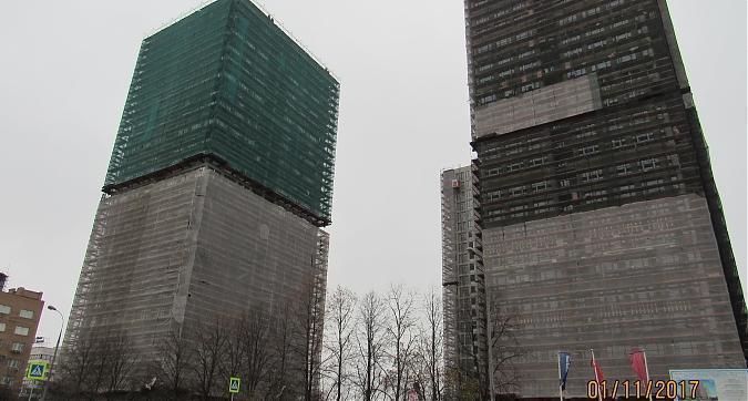ЖК Родной город. Воронцовский парк, 1 и 2 корпуса, фасадные работы - вид с улицы Наметкина Квартирный контроль