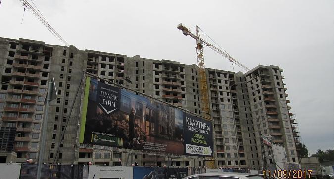 ЖК Прайм тайм, возведение перегородок и фасадные работы - вид с улицы Викторенко, фото 2 Квартирный контроль