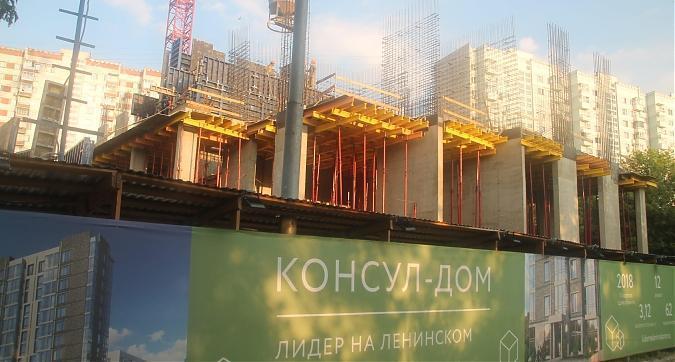 ЖК Консул-дом. Лидер на Ленинском (Дом на Ленинском, 154), монолитные работы - вид со стороны Ленинского проспекта, фото 2 Квартирный контроль