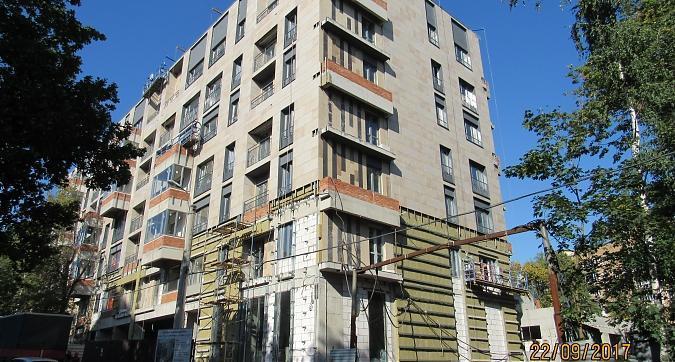 ЖК Гришина,16 (Level Кутузовский), корпус Б- облицовочные работы, вид с улицы Гришина, фото 1 Квартирный контроль