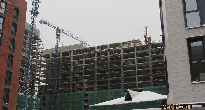 ЖК Резиденции композиторов (AFI residence Павелецкая), корпус 2.2 - монолитные работы на уровне 1-го этажа, вид со стороны Павелецкой набережной Квартирный контроль