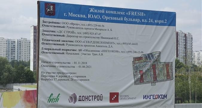 ЖК Fresh, паспорт объекта, вид с Орехового бульв., фото 1 Квартирный контроль