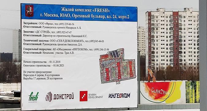 ЖК Fresh, паспорт объекта, вид с Орехового бульв., фото 1 Квартирный контроль