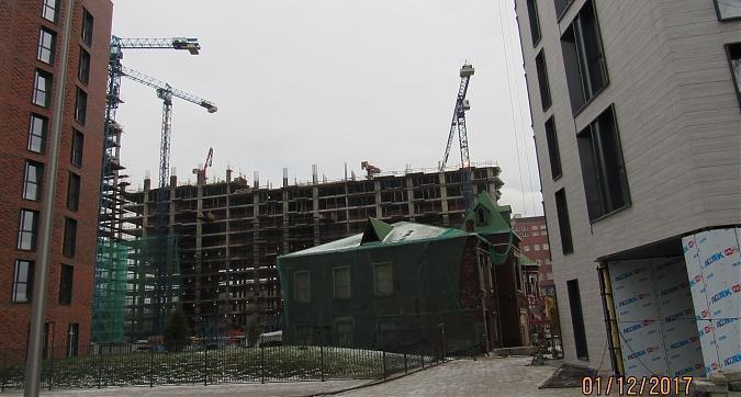 ЖК Резиденции композиторов (AFI residence Павелецкая), корпус 2.2 - монолитные работы на уровне 1-го этажа, вид со стороны Павелецкой набережной, фото 1 Квартирный контроль